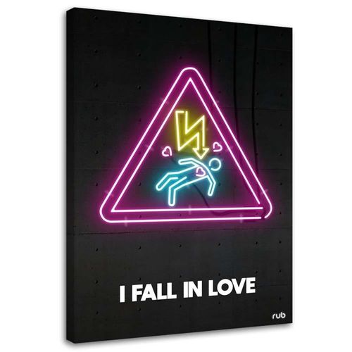 Tableau Néons Amoureux 70 X 100 Cm Noir