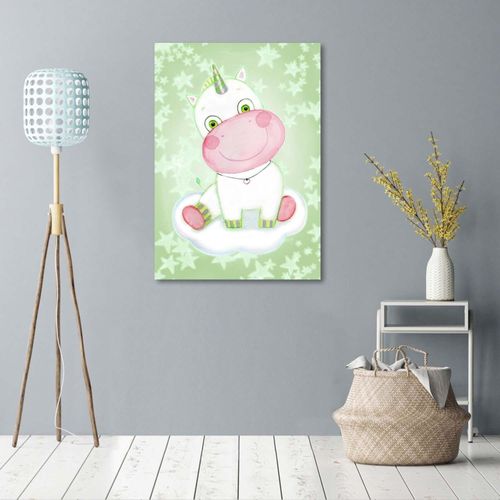 Tableau Licorne Pour Les Enfants 40 X 60 Cm Vert