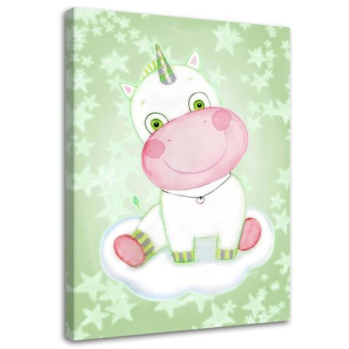 Tableau Licorne Pour Les Enfants 40 X 60 Cm Vert