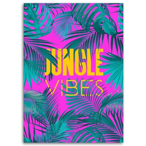 Tableau Ambiance De La Jungle 50 X 70 Cm Rose