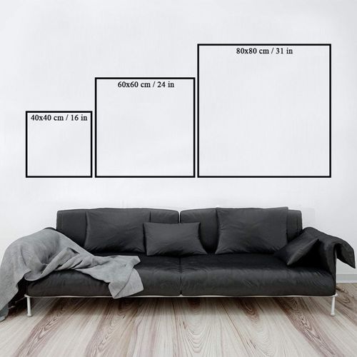 Tableau Mandala, Abstraction 80 X 80 Cm Bleu