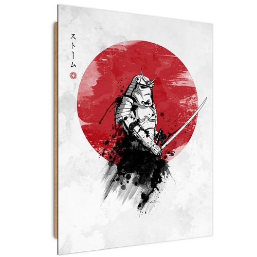 Tableau Bois Star Wars Samouraï Stormtrooper Ii 40 X 60 Cm Blanc