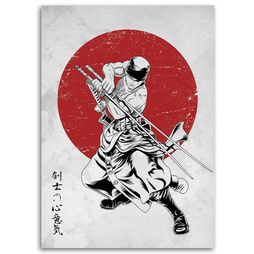 Tableau One Piece Roronoa Zoro Ii 70 X 100 Cm Rouge