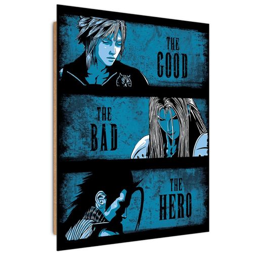 Tableau Bois Final Fantasy 7 Dans Le Style Western 70 X 100 Cm Bleu