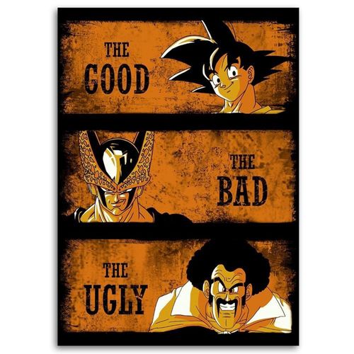 Tableau Dragon Ball Dans Le Style Western 70 X 100 Cm Orange