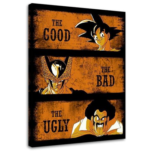 Tableau Dragon Ball Dans Le Style Western 70 X 100 Cm Orange