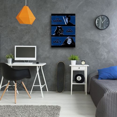 Tableau Bois Star Wars Dans Le Style Western 40 X 60 Cm Bleu