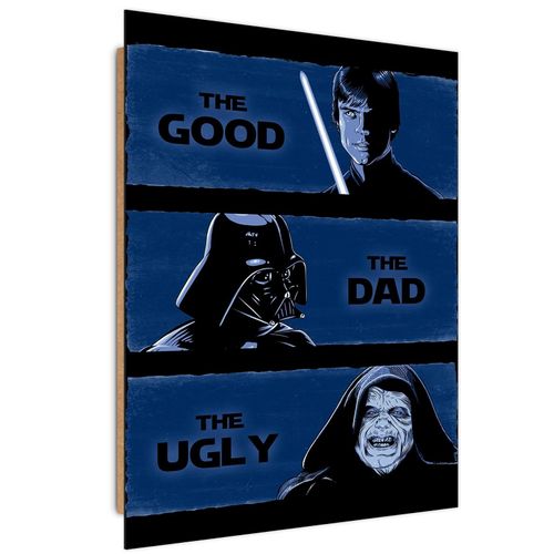 Tableau Bois Star Wars Dans Le Style Western 50 X 70 Cm Bleu