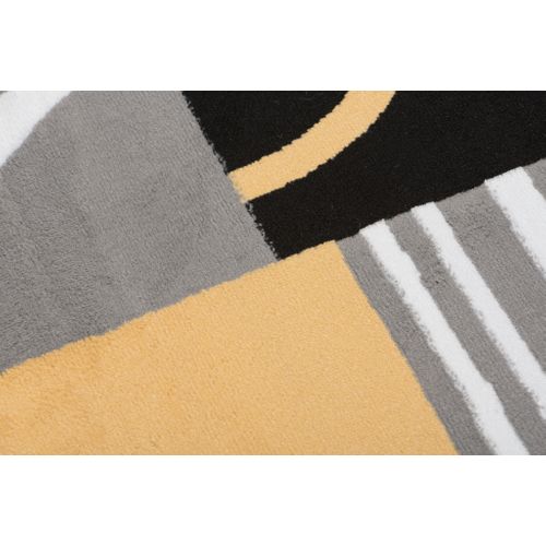 Tapis Salon Rectangle Jaune Noir Géométrique Maya 250x300