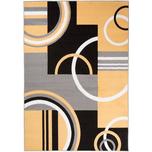 Tapis Salon Rectangle Jaune Noir Géométrique Maya 250x300