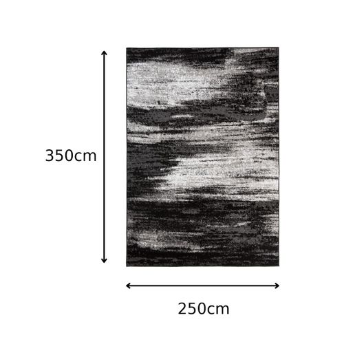 Tapis De Salon Chambre Ado Design Moderne Gris Noir Blanc Moucheté Fin Maya 250x350