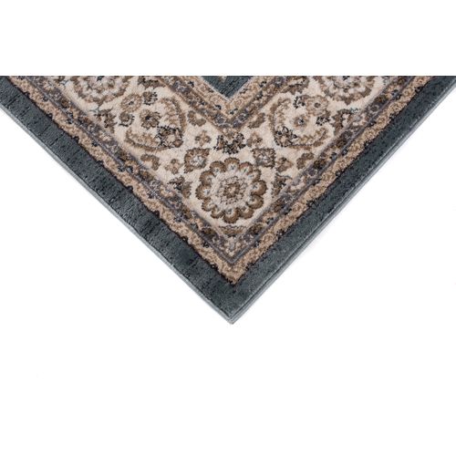 Tapis Salon Classique Bleu Crème Marron Fleuri Fin 200x300 Colorado