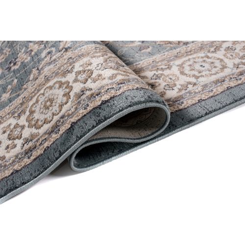 Tapis Salon Classique Bleu Crème Marron Fleuri Fin 200x300 Colorado