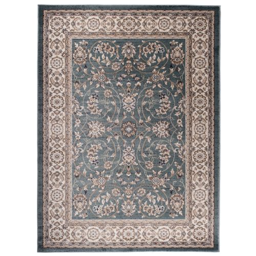 Tapis Salon Classique Bleu Crème Marron Fleuri Fin 200x300 Colorado