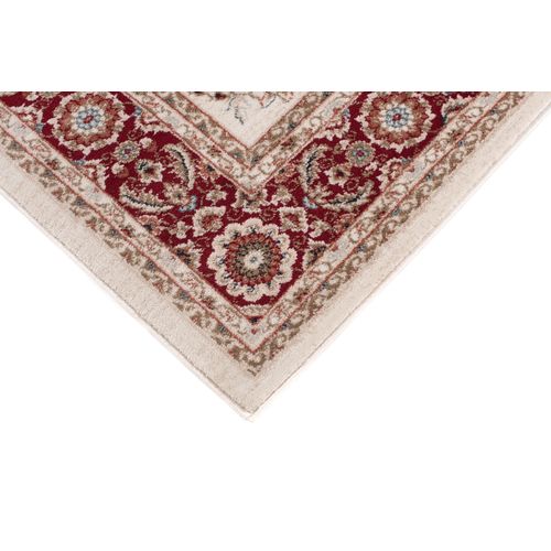 Tapis Salon Classique Crème Rouge Gris Fleuri Fin 180x250 Colorado