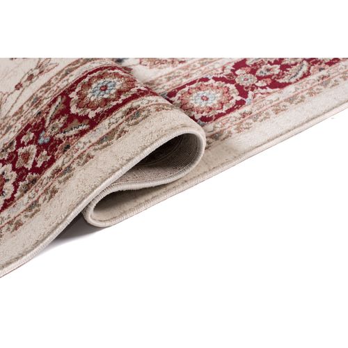 Tapis Salon Classique Crème Rouge Gris Fleuri Fin 180x250 Colorado