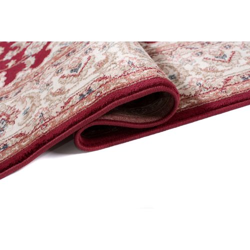 Tapis Salon Classique Rouge Crème Beige Médaillon Fin 60x100 Colorado