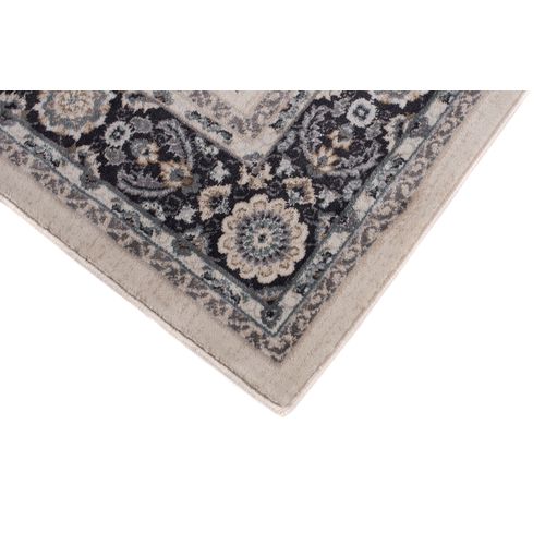 Tapis Salon Classique Crème Beige Anthracite Fleuri Fin 250x350 Colorado