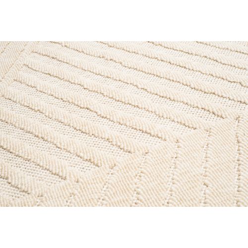 Tapis Extérieur Intérieur Beige 3d Rayures Fin 120 X 170 Cm Viera