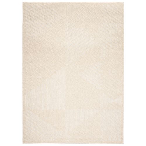 Tapis Extérieur Intérieur Beige 3d Rayures Fin 120 X 170 Cm Viera