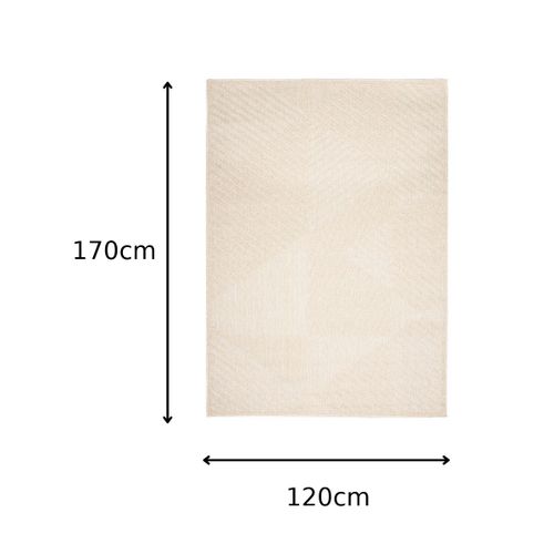 Tapis Extérieur Intérieur Beige 3d Rayures Fin 120 X 170 Cm Viera