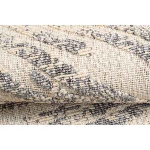 Tapis Extérieur Intérieur 3d Beige Gris Fleurs Ø 120 Cm Viera Rond