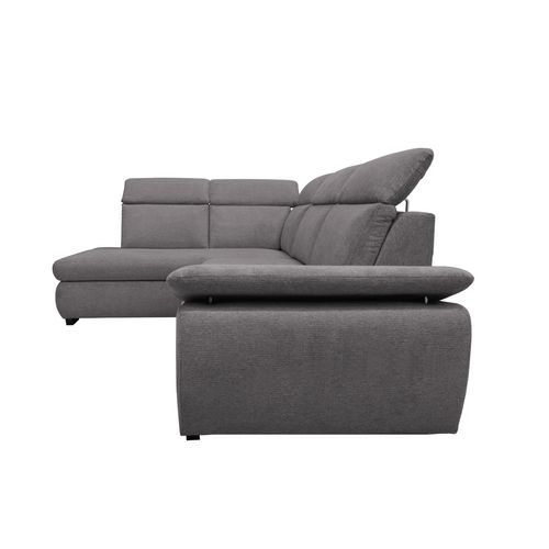 Canapé d'angle convertible COLBY coloris anthracite gauche