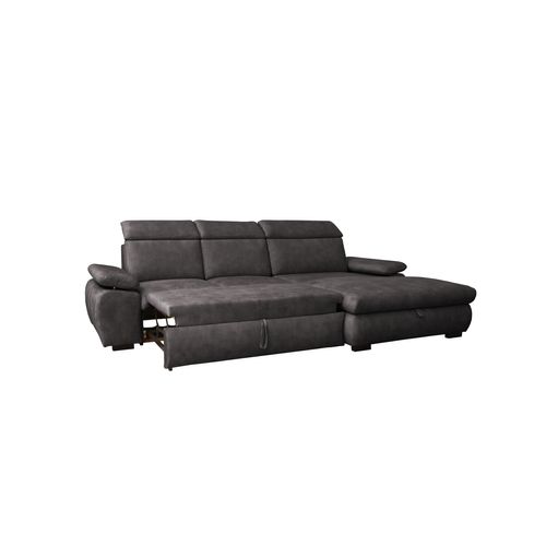 Canapé d'angle convertible COLBY terminal à doite coloris espresso