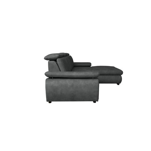 Canapé d'angle convertible COLBY terminal à doite coloris anthracite