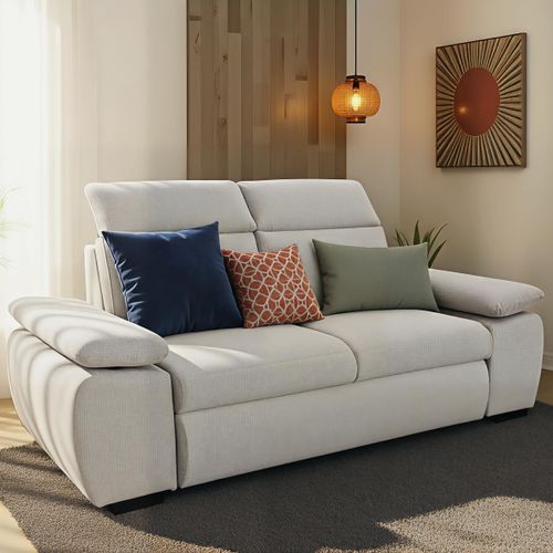 Canapé fixe 2 places COLBY coloris silver