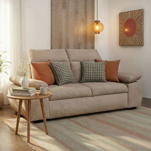 Canapé fixe 2  places COLBY coloris beige