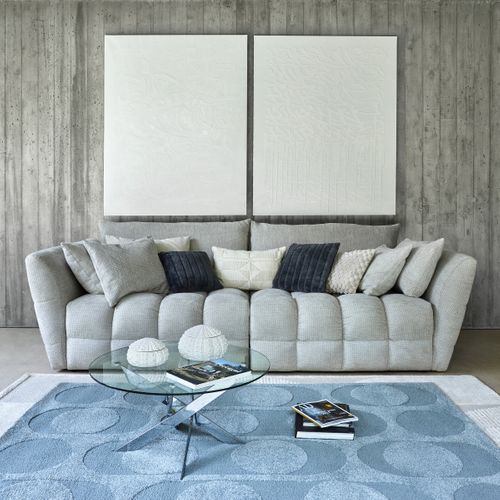 Canapé fixe 4 places CAPSIO coloris blanc cassé