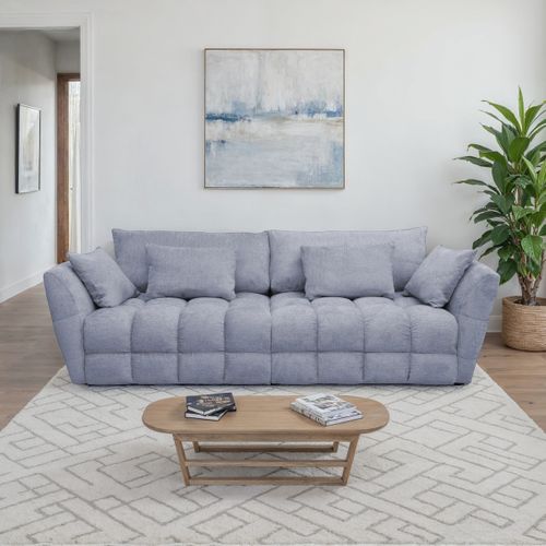 Canapé fixe 4 places CAPSIO coloris gris