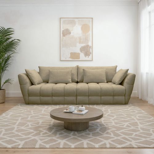 Canapé fixe 4 places CAPSIO coloris beige