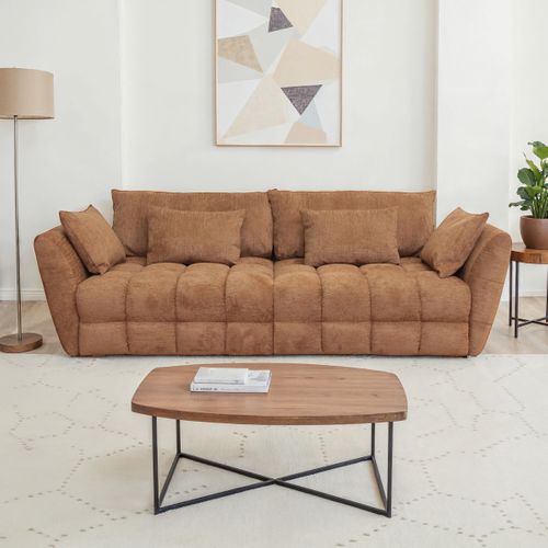 Canapé fixe 4 places CAPSIO coloris rouille