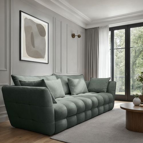 Canapé fixe 4 places CAPSIO coloris vert