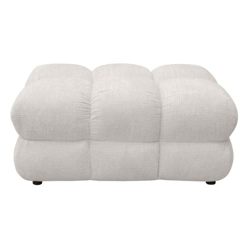 Pouf CAPSIO tissu blanc cassé