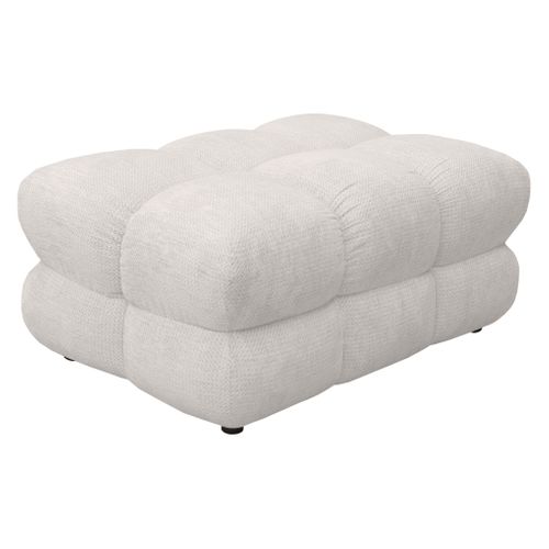 Pouf CAPSIO tissu blanc cassé