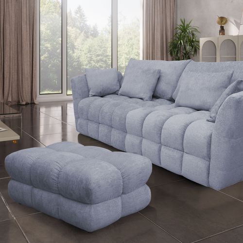 Pouf CAPSIO tissu gris