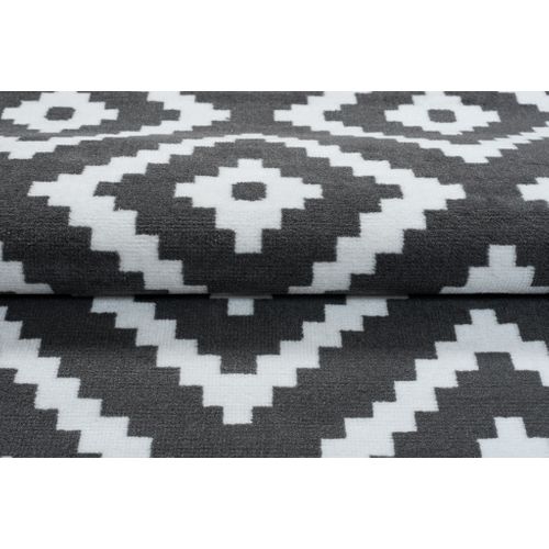 Tapis Salon Rectangle Gris Foncé Blanc Géométrique 120 X 170 Cm Luxury