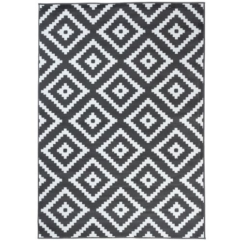 Tapis Salon Rectangle Gris Foncé Blanc Géométrique 120 X 170 Cm Luxury