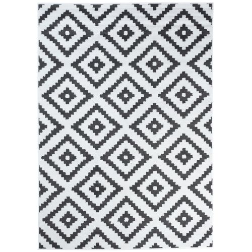 Tapis Salon Moderne Blanc Gris Géométrique 140 X 200 Cm Luxury