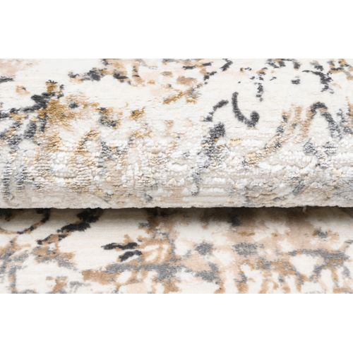 Tapis Salon Chambre Brillant Crème Beige Gris Vintage Ornamental Effet 3d 120x170 cm