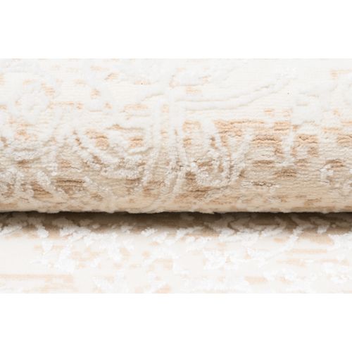 Tapis Salon Chambre Brillant Crème Beige Clair Vintage Ornamental Effet 3d 140x200 cm