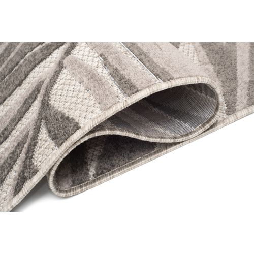 Tapis Extérieur Intérieur Gris Marron Feuilles 140x200 cm