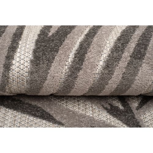 Tapis Extérieur Intérieur Gris Marron Feuilles 160x220 cm