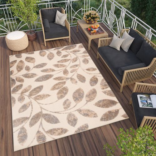 Tapis Extérieur Intérieur Beige Marron Gris 80x150 cm