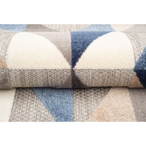 Tapis Extérieur Intérieur Bleu Beige Gris Mosaïque 120x170 cm