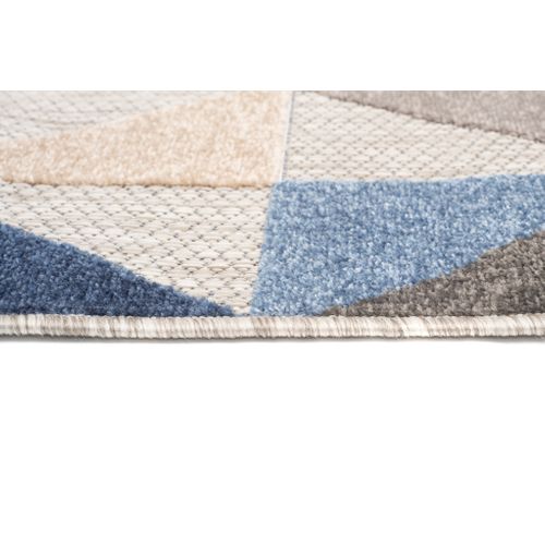 Tapis Extérieur Intérieur Bleu Beige Gris Mosaïque 120x170 cm