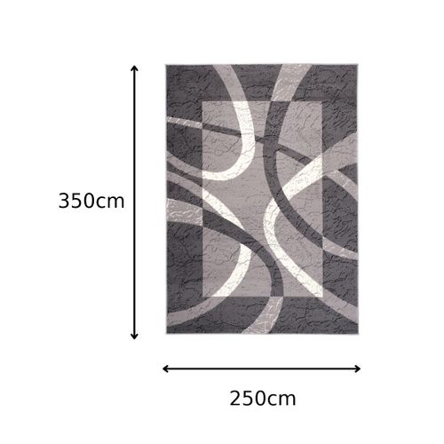 Tapis Salon Rectangle Gris Crème Abstrait Poil Court Dream 250x350